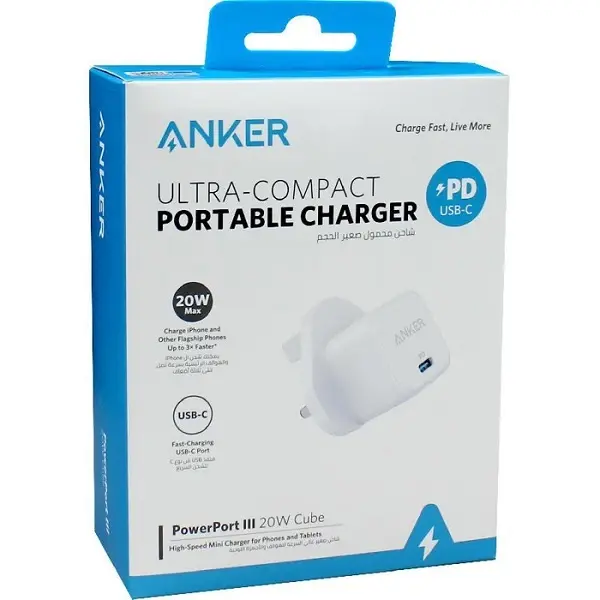 آداپتور شارژر انکر مدل powerport3 20w cube A2149